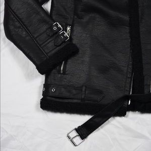 Leather aviator jacket